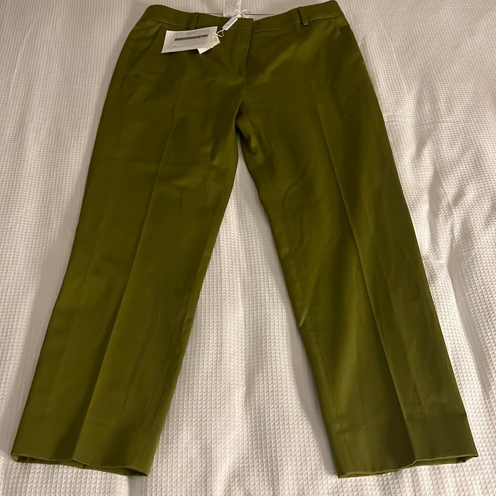 MaxMara - Olive Green Long Satin Trouser - BNWT - SZ 12